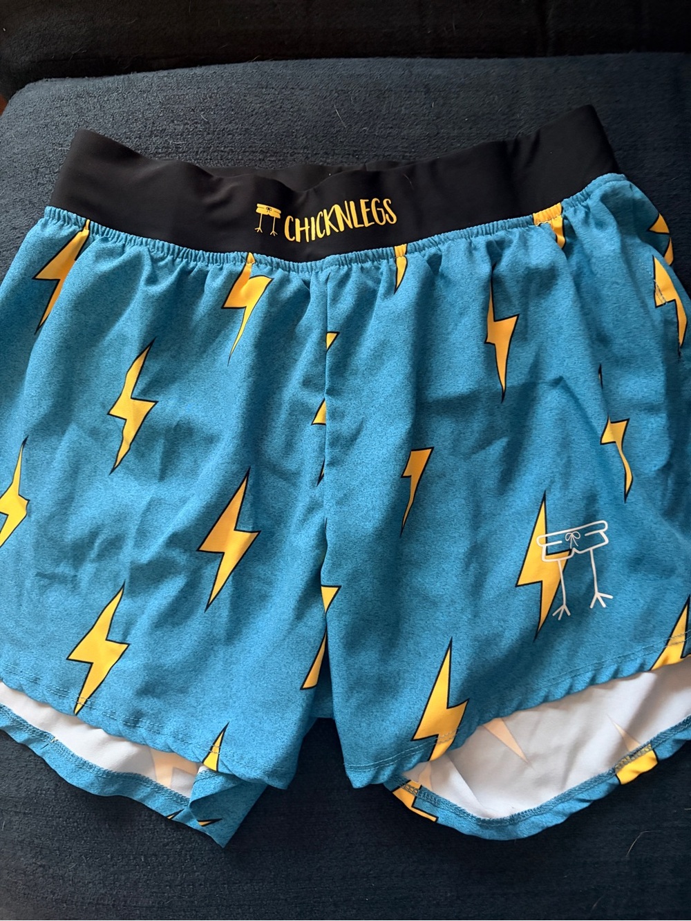 ChicknLegs Men's Blue Lightning Athletic Shorts